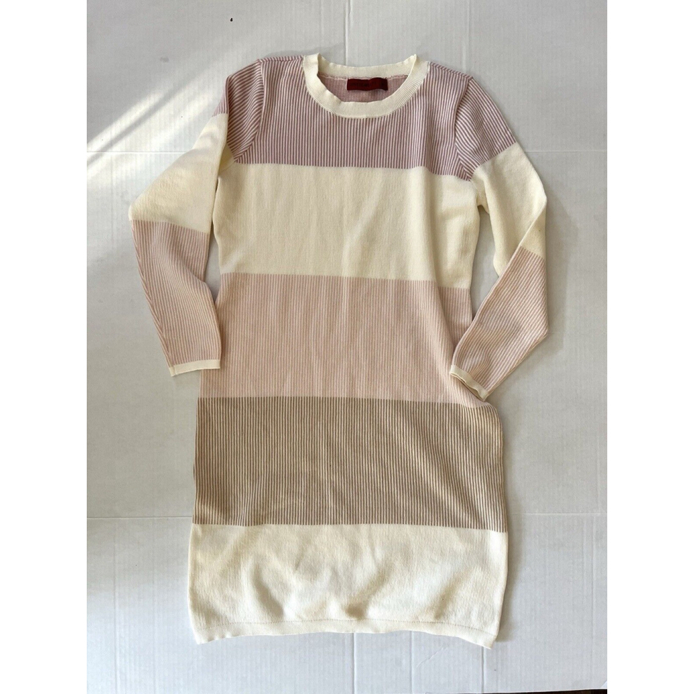 Love Scarlett Sweater Dress Striped Bodycon Pink Cream Valentine’s Day Spring Lg